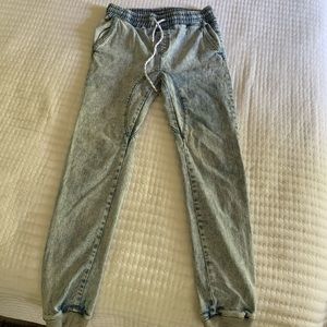 Acid washed Jean joggers